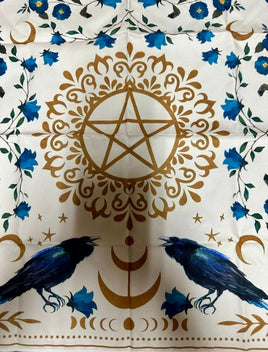 Moon Phase & Raven Tarot/Altar Cloth Tapestry