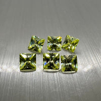 Princess Cut Lime 4mm Cz