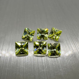 Princess Cut Lime 4mm Cz