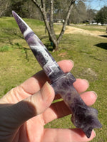 Chevron Amethyst Carved Knife