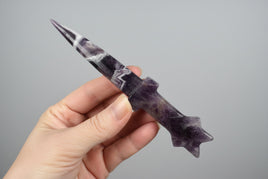 Chevron Amethyst Carved Knife