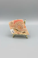Natural Rhodochrosite Slab #8 – Pink Banded Orb & Druzy Crystal Mineral Specimen
