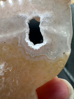 Druzy Agate Geode Indigenous-Inspired Profile Headdress Carving #7