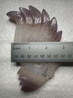 Druzy Dendrite Agate Geode Indigenous-Inspired Profile Headdress Carving #9