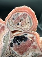 Rhodochrosite Slab #7 – Pink Banded Rhodochrosite with Black Matrix & Natural Cavities