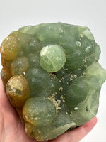 Prehnite mixed with Green Tourmaline Raw Specimen #12