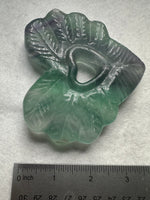 Rainbow Fluorite Decorative Carved Heart with Stand #5