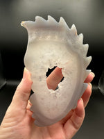 Druzy Agate Geode Indigenous-Inspired Profile Headdress Carving #5