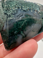 Moss Agate Carved Heart #9
