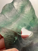 Rainbow Fluorite Decorative Carved Heart with Stand #5