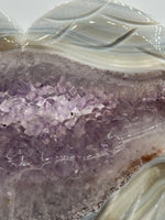 Amethyst Agate Heart Wings Carving with Stand #3