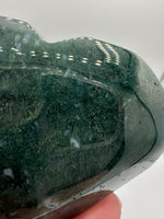 Moss Agate Carved Heart #4