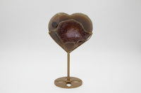 Large Amethyst Agate Heart with Stand #4