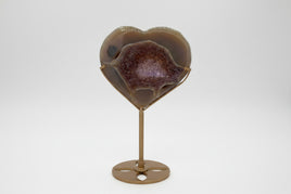 Large Amethyst Agate Heart with Stand #4