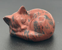 Mahogany Obsidian Sleeping Cat