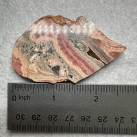 Rhodochrosite Slab #6 – Pink Banded Natural Stone Specimen with Matrix & Natural Cavity