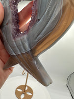 Amethyst Agate Heart Wings Carving with Stand #2