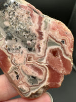 Rhodochrosite Slab #3 – Vivid Pink Banded Polished Collector Specimen