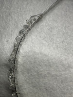 Pink, Blue & Silver Handmade Natural Crystal Crown Headband – Aura-Coated Crystal Points & Crescent Moon