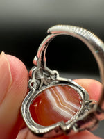 Vintage Style Carnelian Stainless Steel Adjustable Ring #1