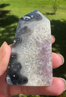 Black Onyx & Quartz with Amethyst Obelisk Tower #6