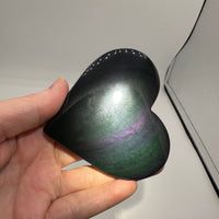 Rainbow Sheen Obsidian Heart #13