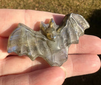 Carved Labradorite Bat