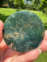 Moss Agate Polished Round Slice #31