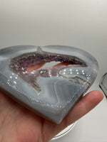 Large Amethyst Agate Heart with Stand #2