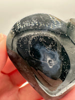 Moss Agate Carved Heart #6