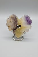 Rainbow Fluorite Decorative Carved Heart with Stand #6