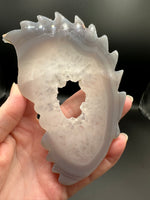Druzy Agate Geode Indigenous-Inspired Profile Headdress Carving #5
