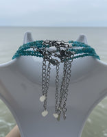 Natural 2mm Blue Apatite Anklets