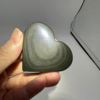 Rainbow Sheen Obsidian Heart #5