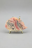 Rhodochrosite Slab #6 – Pink Banded Natural Stone Specimen with Matrix & Natural Cavity