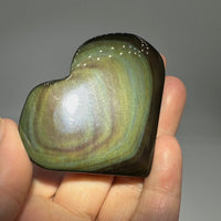 Rainbow Sheen Obsidian Heart #9