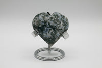 Moss Agate Carved Heart #3
