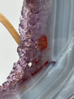 Amethyst Agate Heart Wings Carving with Stand #2