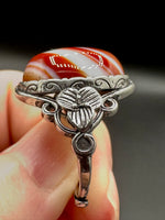Vintage Style Carnelian Stainless Steel Adjustable Ring #10