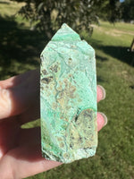 Indonesia Turquoise Crystal Tower 79g – Natural Vugs & Layered Matrix #3