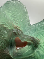 Green Fluorite Decorative Carved Heart with Stand #3