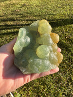 Prehnite mixed with Green Tourmaline Raw Specimen #12