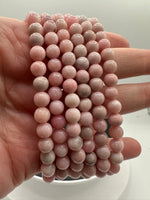 Pink Opal 6mm Bracelet Three Piece Set