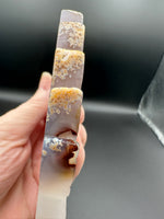 Druzy Agate Geode Indigenous-Inspired Profile Headdress Carving #8