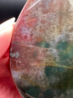 Ocean Jasper Polished Arrow Flame Freeform  #3 – Deep Green & Red Speckled – 92g