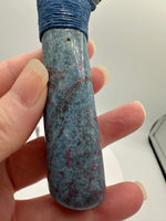 Handmade Fluorescent Ruby in Fuchsite Mica, India and Sheen Obsidian, Davis Creek, Ca. Dagger