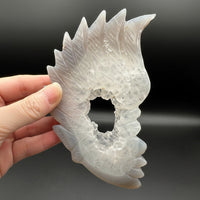 Druzy Agate Geode Indigenous-Inspired Profile Headdress Carving #5