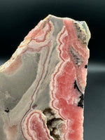 Natural Rhodochrosite Slab #19 – Pink Banded Mineral Specimen with Gray Matrix