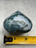 Moss Agate Carved Heart #1