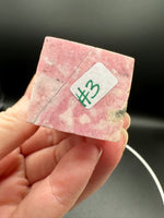 Rhodochrosite Four-Sided Tower #3 – Rose Pink, Cream & Tan Polished Crystal Point